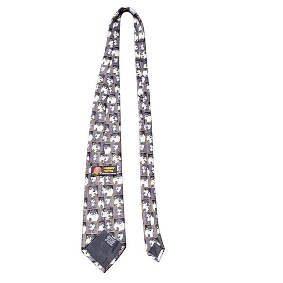 Loony Tunes Black & White Tasmanian Devil Character Mens Novelty Tie Cartoon - Picture 2 of 5